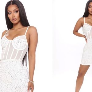 Fashion Nova Outshining Rhinestone Mini Dress